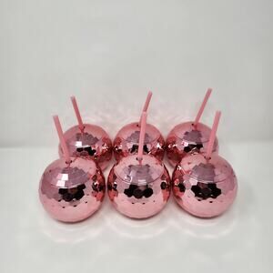 Pink Disco Ball Cups Set of 6